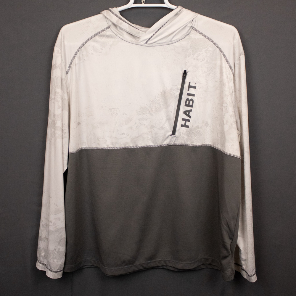 Habit grey and white hooded fishing performance shirt-2XL